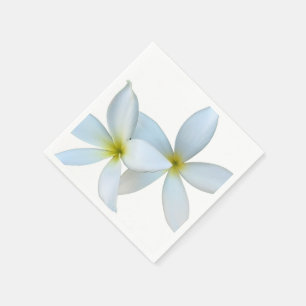 Weiße Plumeria Blooms Serviette