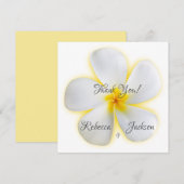 Weiße Plumeria-Blume, Gelb, Hochzeit, Danke (Vorne/Hinten)