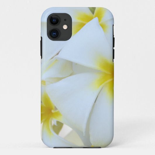 Weiße Plumeria-Blumen Case-Mate iPhone Hülle (Rückseite)