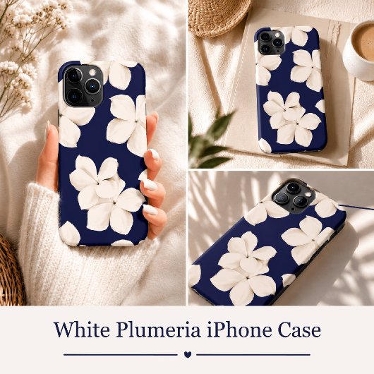 Weiße Plumeria Case-Mate iPhone Hülle
