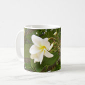 Weiße Plumeria Cofee Tasse (Vorderseite Links)