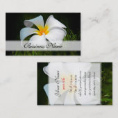 Weiße Plumeriafrangipani-Hawaii-Blumen Visitenkarte (Vorne/Hinten)
