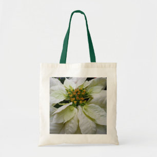 Weiße Poinsettia Elegante Weihnachtsfeier Floral Tragetasche