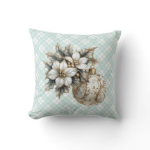 Weiße Poinsettia & Gold Ornamente