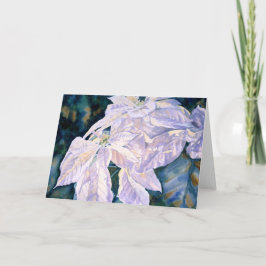 Weiße Poinsettia-Gruß-Karte Feiertagskarte