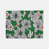 Weiße Poinsettie, Weihnachtsmuster Fleecedecke (Vorderseite (Horizontal))