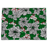 Weiße Poinsettie, Weihnachtsmuster Große Geschenktüte (Vorderseite)