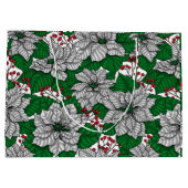 Weiße Poinsettie, Weihnachtsmuster Große Geschenktüte (Rückseite)