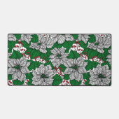 Weiße Poinsettie, Weihnachtsmuster Schreibtischunterlage (Vorderseite)