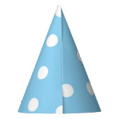 Weiße Polka auf Blauem Partyhut (Rückseite)