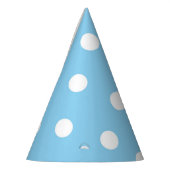 Weiße Polka auf Blauem Partyhut (Links)