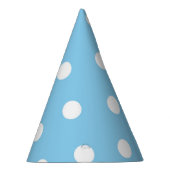 Weiße Polka auf Blauem Partyhut (Rechts)