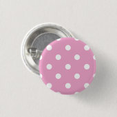 Weiße Polka auf Rosa Button (Vorne & Hinten)