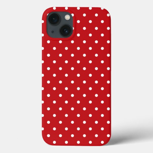 Weiße Polka Dots Muster auf festlichem Rot Case-Mate iPhone Hülle (Rückseite)