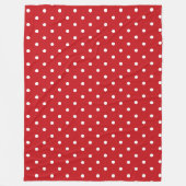 Weiße Polka Dots Muster auf festlichem Rot Fleecedecke (Vorderseite)