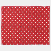 Weiße Polka Dots Muster auf festlichem Rot Fleecedecke (Vorderseite (Horizontal))