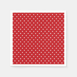 Weiße Polka Dots Muster auf festlichem Rot Serviette