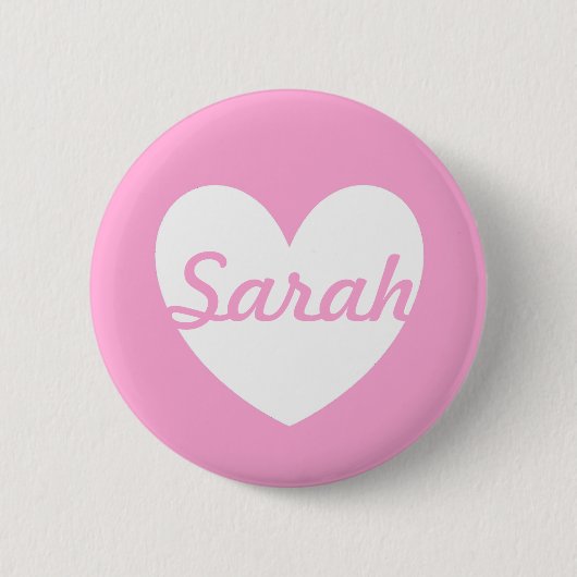 Weiße Polka Herzen auf Cotton Candy Pink Button (Vorderseite)