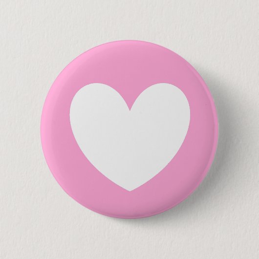 Weiße Polka Herzen auf Cotton Candy Pink Button (Vorderseite)