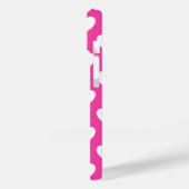 Weiße Polka-Herzen auf Fuchsienrosa Case-Mate iPhone Hülle (Rückseite / Links)