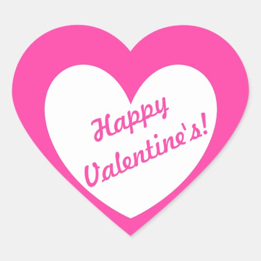 Weiße Polka-Herzen auf Fuchsienrosa Herz-Aufkleber (Vorderseite)