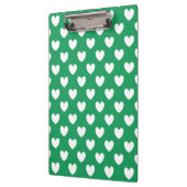 Weiße Polka-Herzen auf Kelly Green Klemmbrett (Links)