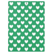 Weiße Polka-Herzen auf Kelly Green Klemmbrett (Rückseite)