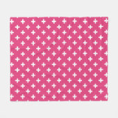 Weiße Polka-Kreuze auf Fuchsia Fleecedecke (Vorderseite (Horizontal))