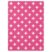 Weiße Polka-Kreuze auf Fuchsia Klemmbrett (Rückseite)