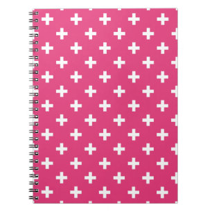 Weiße Polka-Kreuze auf Fuchsia Notizblock