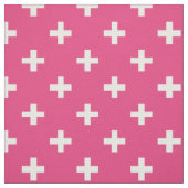 Weiße Polka-Kreuze auf Fuchsia Stoff (Muster)