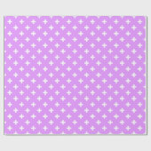 Weiße Polka-Kreuze auf Lila Geschenkpapier (Flach)