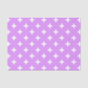 Weiße Polka-Kreuze auf Lila Seidenpapier