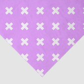 Weiße Polka-Kreuze auf Lila Seidenpapier (Ausschnitt)