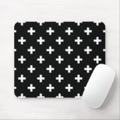 Weiße Polka-Kreuze auf schwarz Mousepad (Mit Mouse)