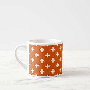 Weiße Polka-Kreuze auf verbrannter Orange Espressotasse