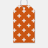 Weiße Polka-Kreuze auf verbrannter Orange Geschenkanhänger (Vorderseite)