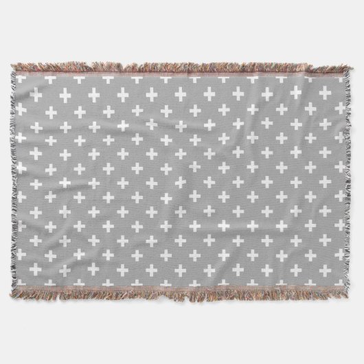Weiße Polka kreuzt grau Decke (Vorderseite)