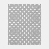 Weiße Polka kreuzt grau Fleecedecke (Vorderseite)