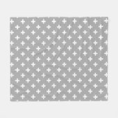 Weiße Polka kreuzt grau Fleecedecke (Vorderseite (Horizontal))
