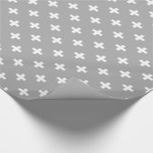 Weiße Polka kreuzt grau Geschenkpapier (Ecke)