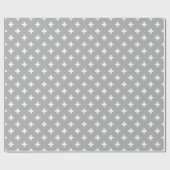 Weiße Polka kreuzt grau Geschenkpapier (Flach)