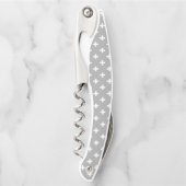 Weiße Polka kreuzt grau Kellnermesser (Vorderseite)