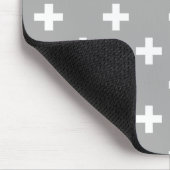 Weiße Polka kreuzt grau Mousepad (Ecke)