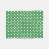 Weiße Polka kreuzt grün Fleecedecke (Vorderseite (Horizontal))