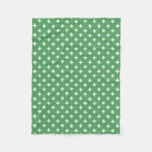 Weiße Polka kreuzt grün Fleecedecke (Vorderseite)