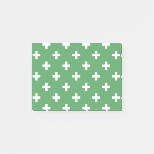 Weiße Polka kreuzt grün Post-it Klebezettel (Vorderseite)