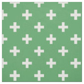 Weiße Polka kreuzt grün Stoff (Muster)