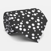 Weiße Polka-Punkt-verschiedene Größen auf Krawatte (Gerollt)