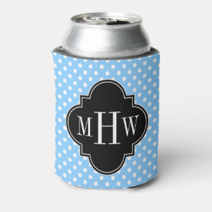 Weiße Polka-Punkte 3I Monogramm Dosenkühler